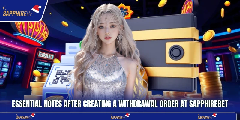 Essential notes after creating a withdrawal order at Sapphirebet