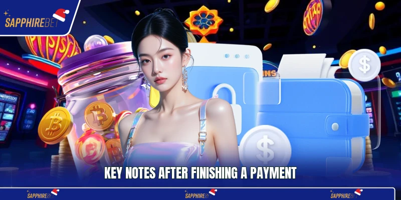 Key notes after finishing a payment